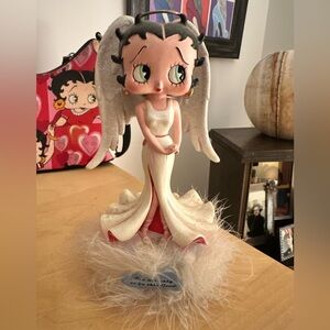 Vintage Betty Boop Angel Figurine in White and Red